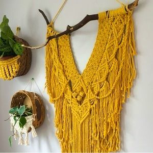 Natural yellow macrame natural wall hanging
